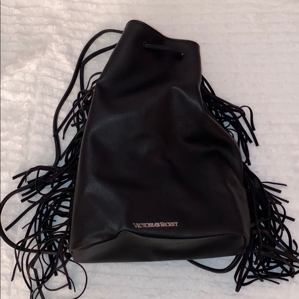 Victoria Secret Black Fringe Backpack